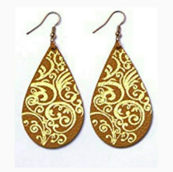 NEW Leather Droplet Earrings - Picture 4 of 5
